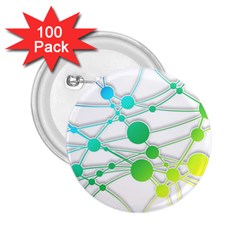 Network Connection Structure Knot 2 25  Buttons (100 Pack) 