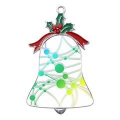 Network Connection Structure Knot Metal Holly Leaf Bell Ornament by Amaryn4rt