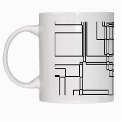 Structure Pattern Network White Mug