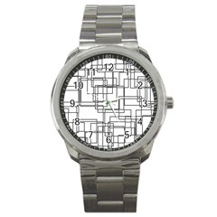 Structure Pattern Network Sport Metal Watch by Amaryn4rt