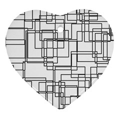 Structure Pattern Network Heart Ornament (two Sides) by Amaryn4rt