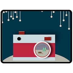 Camera Vector Illustration Two Sides Fleece Blanket (large) by Amaryn4rt