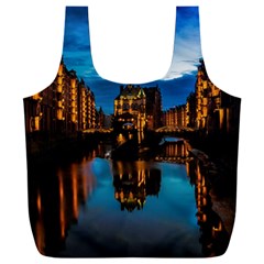 Hamburg City Blue Hour Night Full Print Recycle Bag (xxxl) by Amaryn4rt