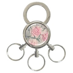 Cloves Flowers Pink Carnation Pink 3-Ring Key Chain