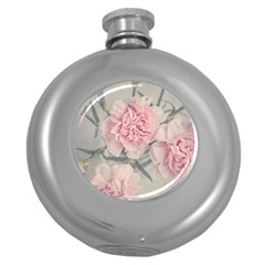 Cloves Flowers Pink Carnation Pink Round Hip Flask (5 Oz) by Amaryn4rt