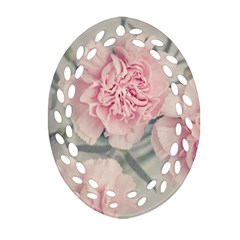 Cloves Flowers Pink Carnation Pink Ornament (oval Filigree) by Amaryn4rt