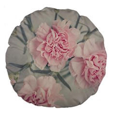 Cloves Flowers Pink Carnation Pink Large 18  Premium Flano Round Cushions by Amaryn4rt