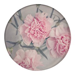 Cloves Flowers Pink Carnation Pink Round Glass Fridge Magnet (4 pack)