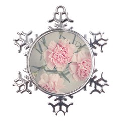 Cloves Flowers Pink Carnation Pink Metal Large Snowflake Ornament