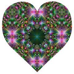 Digital Kaleidoscope Wooden Puzzle Heart