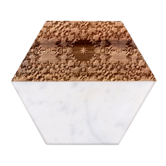 Digital Kaleidoscope Marble Wood Coaster (hexagon) 