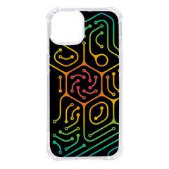 Circuit Hexagonal Geometric Pattern Background Pattern Iphone 14 Tpu Uv Print Case by Vaneshop