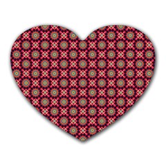 Kaleidoscope Seamless Pattern Heart Mousepad by Ravend