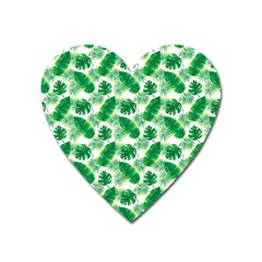 Tropical Leaf Pattern Heart Magnet by Dutashop