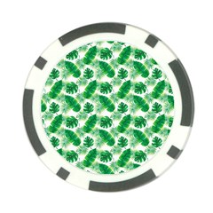 Tropical Leaf Pattern Poker Chip Card Guard