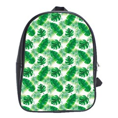 Tropical Leaf Pattern School Bag (xl) by Dutashop