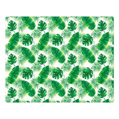 Tropical Leaf Pattern Two Sides Premium Plush Fleece Blanket (large)