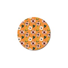 Flower Orange Pattern Floral Golf Ball Marker (10 Pack)