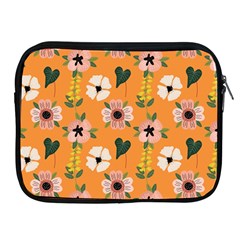 Flower Orange Pattern Floral Apple Ipad 2/3/4 Zipper Cases