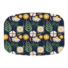 Flower Grey Pattern Floral Mini Square Pill Box by Dutashop