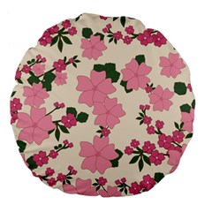 Floral Vintage Flowers Large 18  Premium Flano Round Cushions