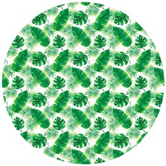 Tropical Leaf Pattern Wooden Puzzle Round by Dutashop