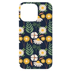 Flower Grey Pattern Floral Iphone 14 Pro Max Black Uv Print Case by Dutashop