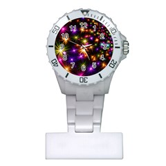Star Colorful Christmas Abstract Plastic Nurses Watch
