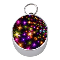 Star Colorful Christmas Abstract Mini Silver Compasses