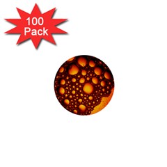 Bubbles Abstract Art Gold Golden 1  Mini Buttons (100 Pack) 