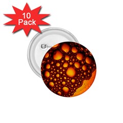 Bubbles Abstract Art Gold Golden 1 75  Buttons (10 Pack)