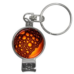 Bubbles Abstract Art Gold Golden Nail Clippers Key Chain