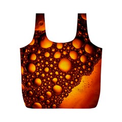Bubbles Abstract Art Gold Golden Full Print Recycle Bag (m)