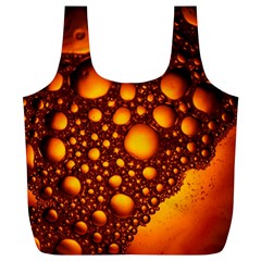 Bubbles Abstract Art Gold Golden Full Print Recycle Bag (xl)