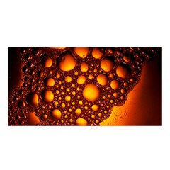 Bubbles Abstract Art Gold Golden Satin Shawl 45  X 80 