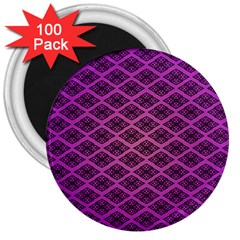 Pattern Texture Geometric Patterns Purple 3  Magnets (100 Pack) by Dutashop