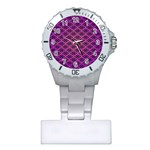 Pattern Texture Geometric Patterns Purple Plastic Nurses Watch Front