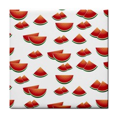 Summer Watermelon Pattern Tile Coaster