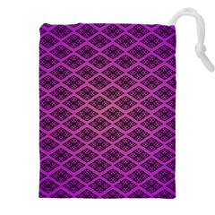 Pattern Texture Geometric Patterns Purple Drawstring Pouch (5xl) by Dutashop