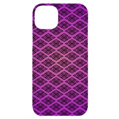 Pattern Texture Geometric Patterns Purple Iphone 14 Plus Black Uv Print Case by Dutashop