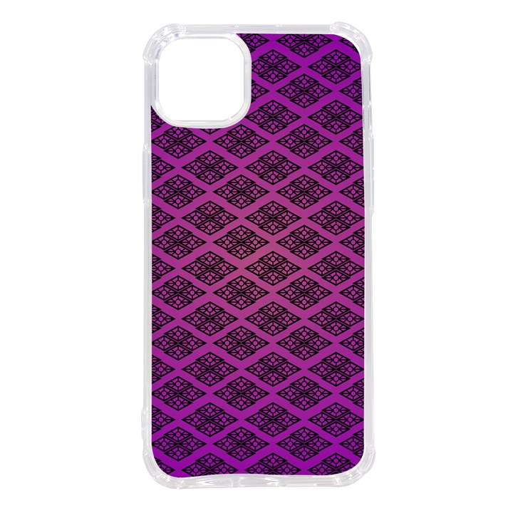 Pattern Texture Geometric Patterns Purple iPhone 14 Plus TPU UV Print Case