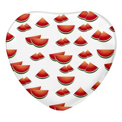 Summer Watermelon Pattern Heart Glass Fridge Magnet (4 Pack) by Dutashop