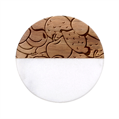 Fruit Food Wallpaper Classic Marble Wood Coaster (round) 