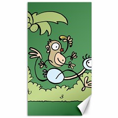 Ostrich Jungle Monkey Plants Canvas 40  x 72 