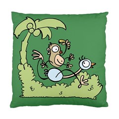 Ostrich Jungle Monkey Plants Standard Cushion Case (one Side) by Bajindul