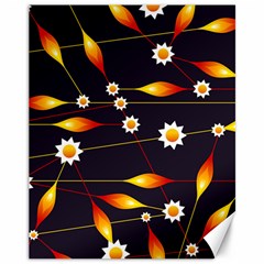 Flower Buds Floral Background Canvas 11  X 14  by Bajindul