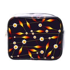 Flower Buds Floral Background Mini Toiletries Bag (one Side)