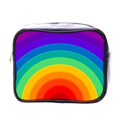 Rainbow Background Colorful Mini Toiletries Bag (one Side)