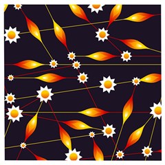 Flower Buds Floral Background Wooden Puzzle Square