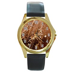 Stainless Structure Collection Round Gold Metal Watch by Amaryn4rt